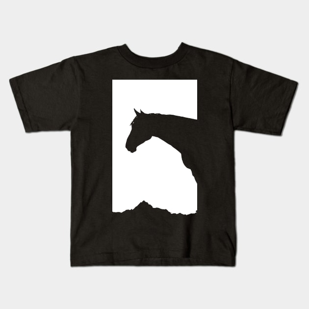 Horse Head Design - Horse Lover Gift - Equestrian Mustang Wild Horse Clothes Kids T-Shirt by ballhard